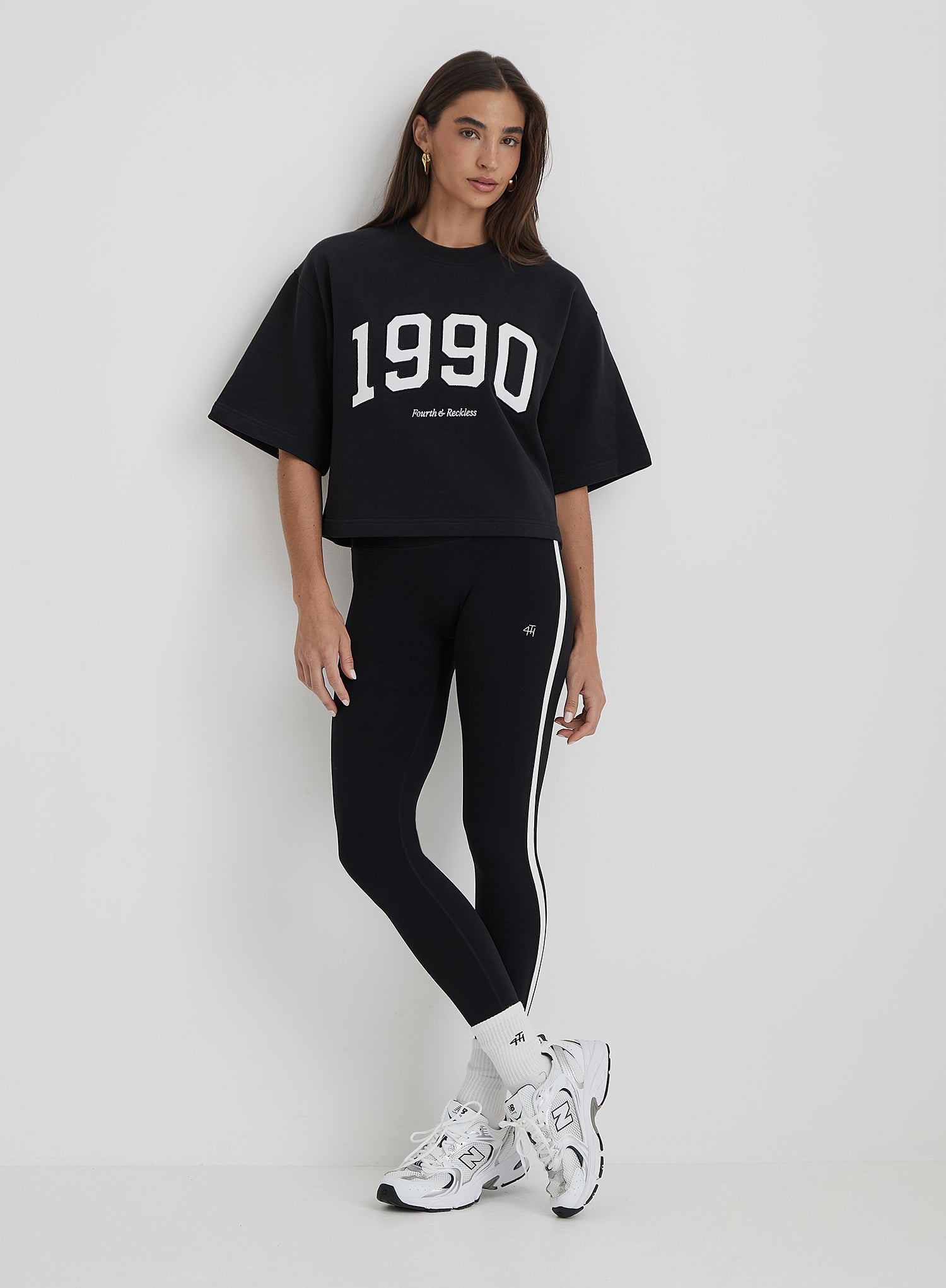 Black Oversized 1990 Graphic Boxy Sweat Top